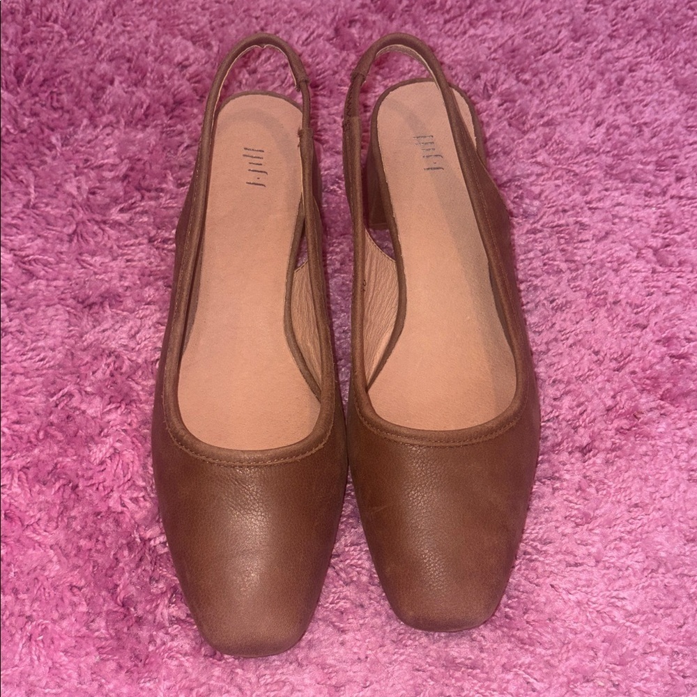 J. Jill Siri Suede Leather Slingback Heels Cognac Brown Size 10 - Picture 4 of 9